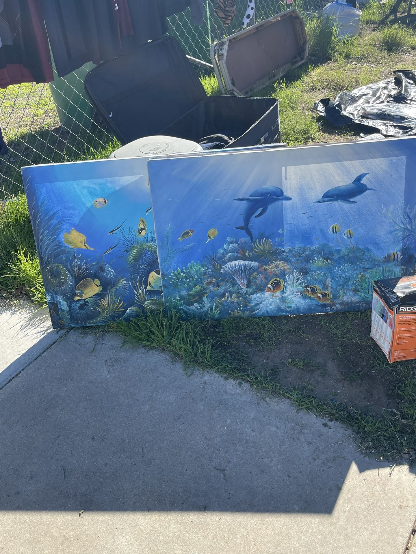 2 Set Canvas Sea Dolphins 