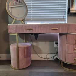 Pink Velvet Vanity