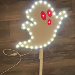 Halloween Santa's Best 43 LED Lights 24" Ghost Yard Stake Window Display 