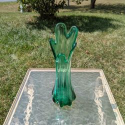 MCM Aqua Swung Glass Vase 