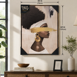 Large Framed Wall Art 30x40 Modern Abstract Woman Canvas Gold Accent Home Decor（R44）