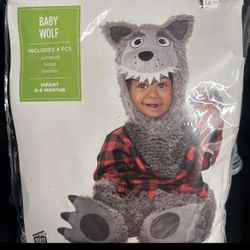 amscan Infant Big Bad Wolf Costume, 0-6 Months, 4 Pcs., Plush