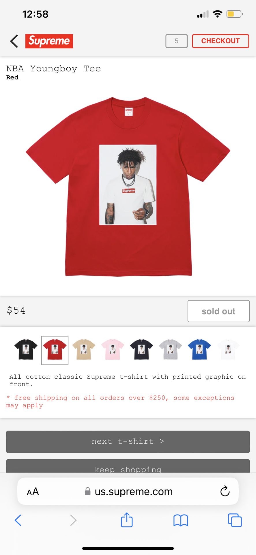Supreme NBA YoungBoy Photo Tee Red XL for Sale in Pico Rivera, CA