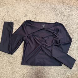 Active Stretchy Workout Black Top 