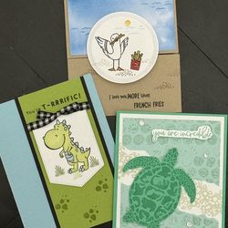 Set Of 3 - 3 Dimensional Handmade Cards