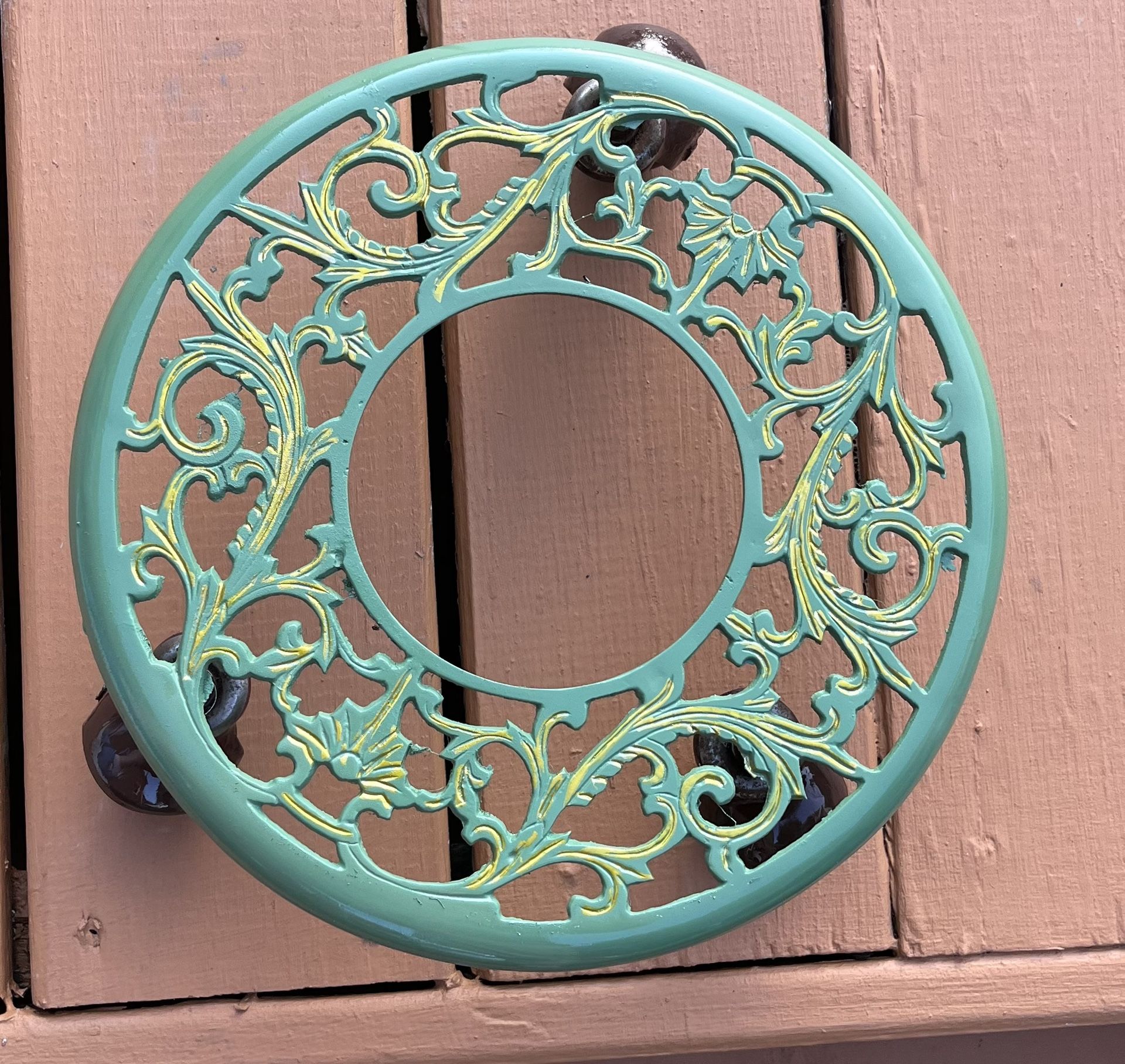 Vintage Cast Iron Plant Stand With Casters