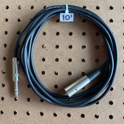 10 Feet Live Wire Balanced Cable XLR male to 1/4” TRS male
