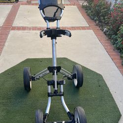 Golf push cart (Caddy Tek//umbrella holder ,phone hold )not included golf bag and club))