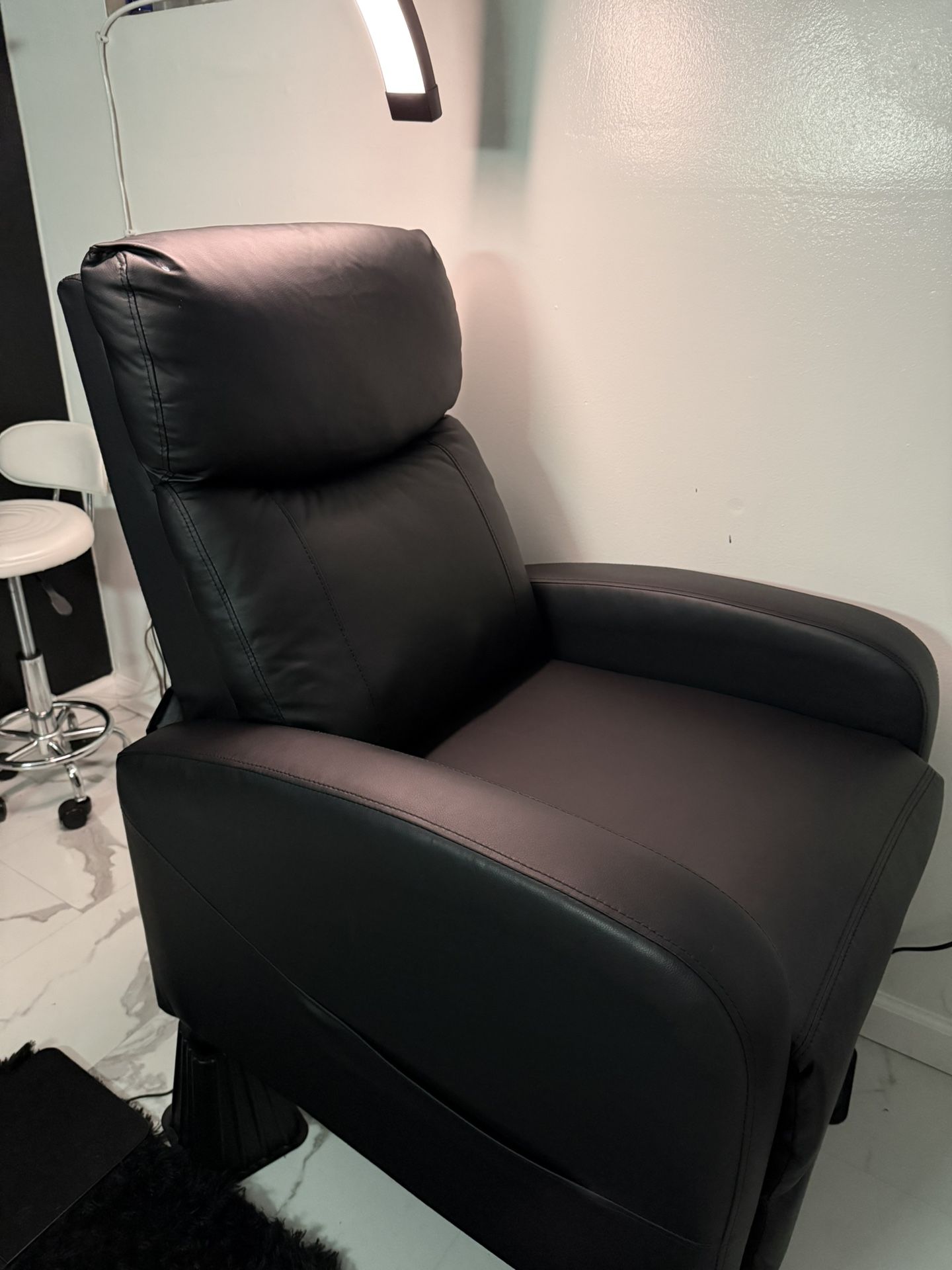 Furniwell Massage Recliner Chair for Living Room Adjustable PU Leather Reclining Chair Home Theater Seating Modern Winback Single Sofa for Adults with