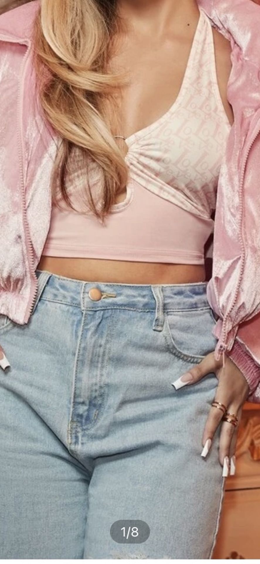 Pink Velvet Puffer Jacket