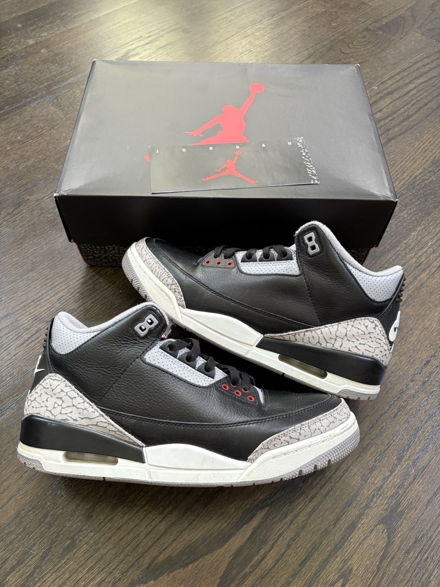 Jordan 3 black cement size 9.5 og all