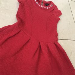 Girl Red Christmas Dress Size 4