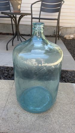 Vintage Arrowhead Puritas 5-Gallon Blue Glass Jug Carboy