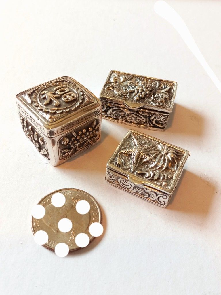 $160! Awesome All 925 Sterling Silver Trinket Box Collection 