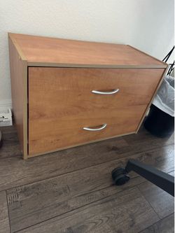 Wood 2 drawer cabinet