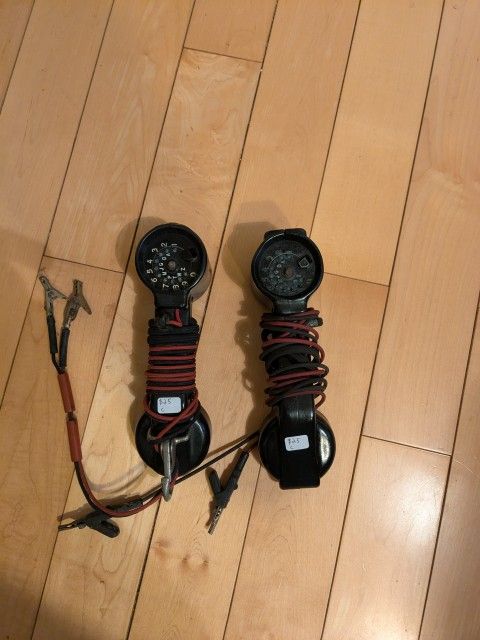 Two Antique Linesman Test Rotary Phones