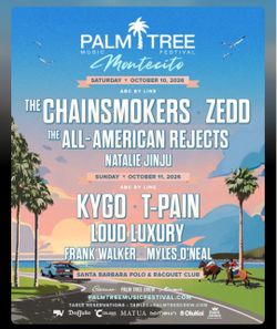Palm tree festival Santa Barbara Montecito tix for sale
