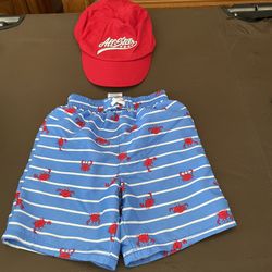 Red Infant One Size Cap Swimming Shorts 24 Months