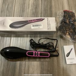 Hair straightener brush