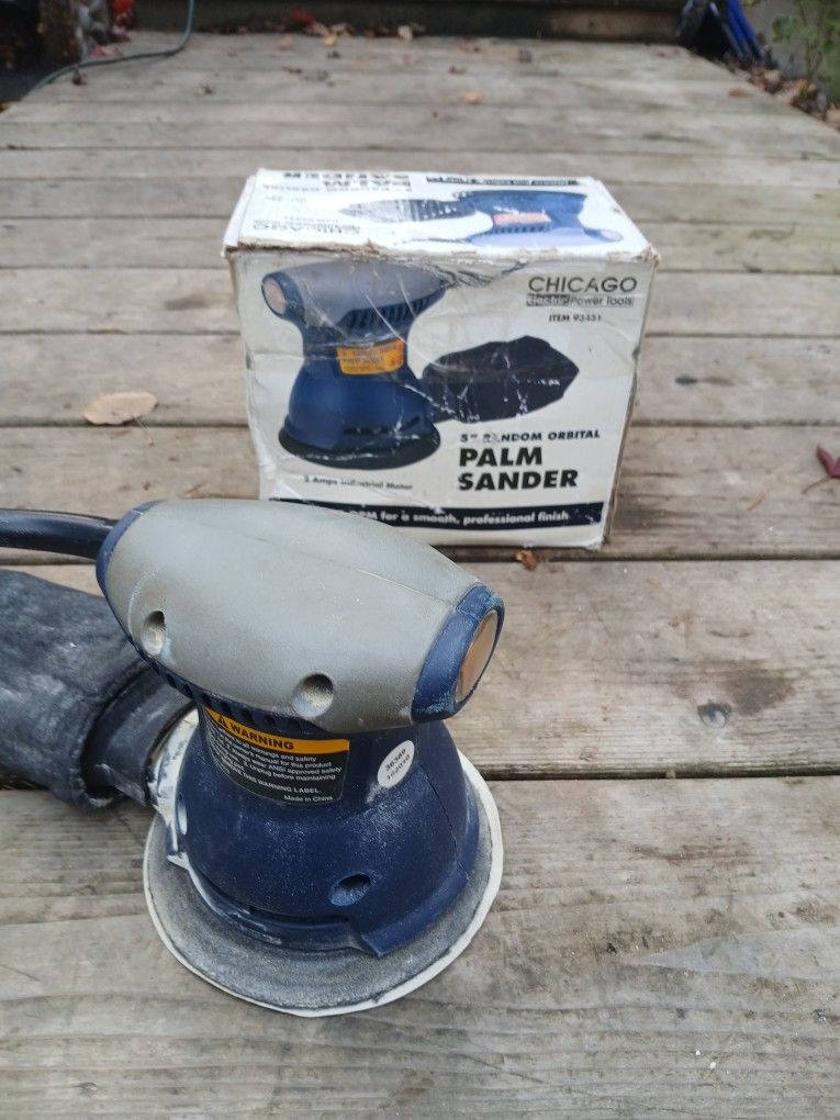 Chicago Electric 5” Random Orbital Palm Sander (Model 93431) – Works Great