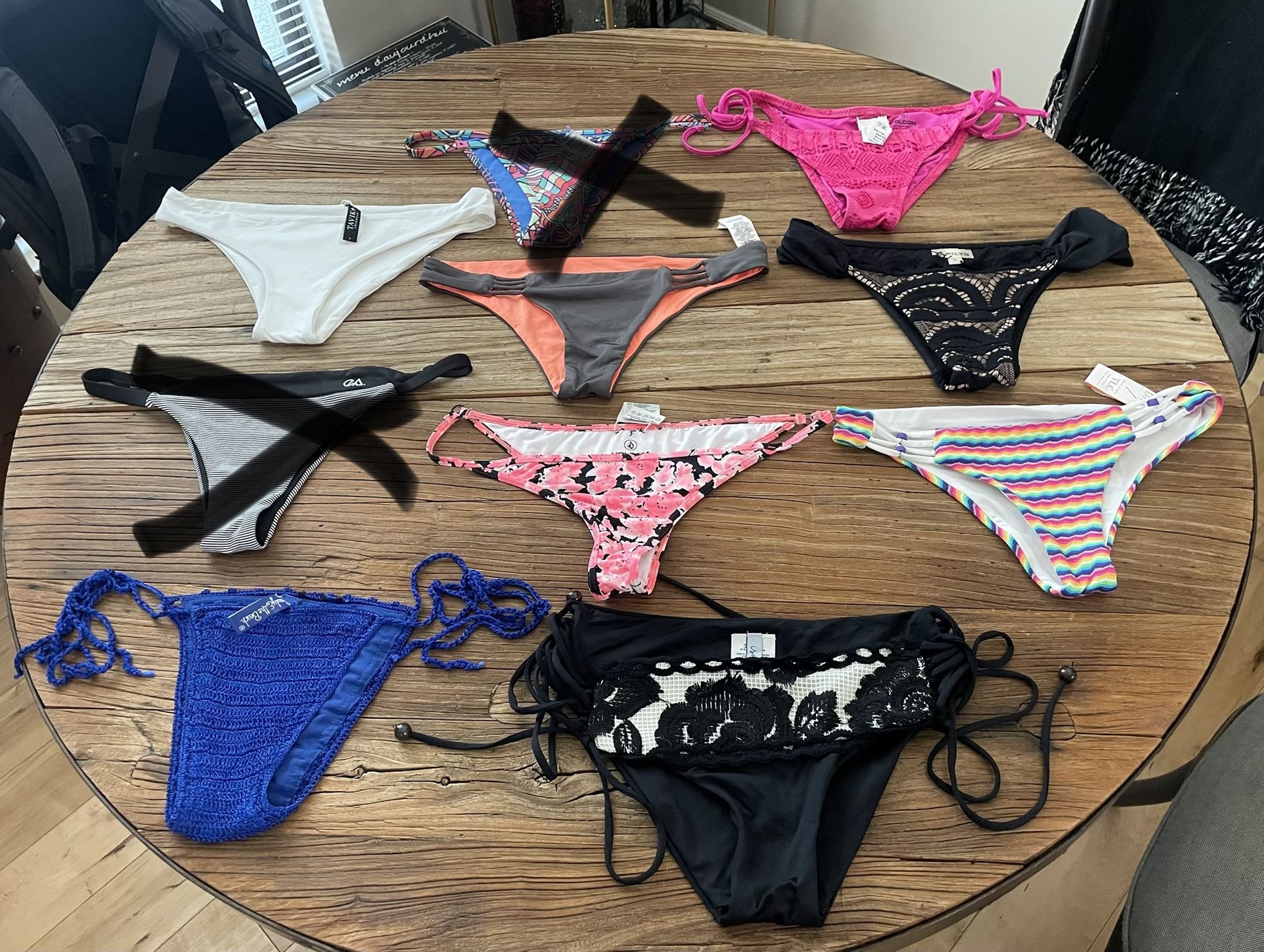 9 New Designer Swim Bikini Bottoms Size Small. 1/$5 Or 8/$30