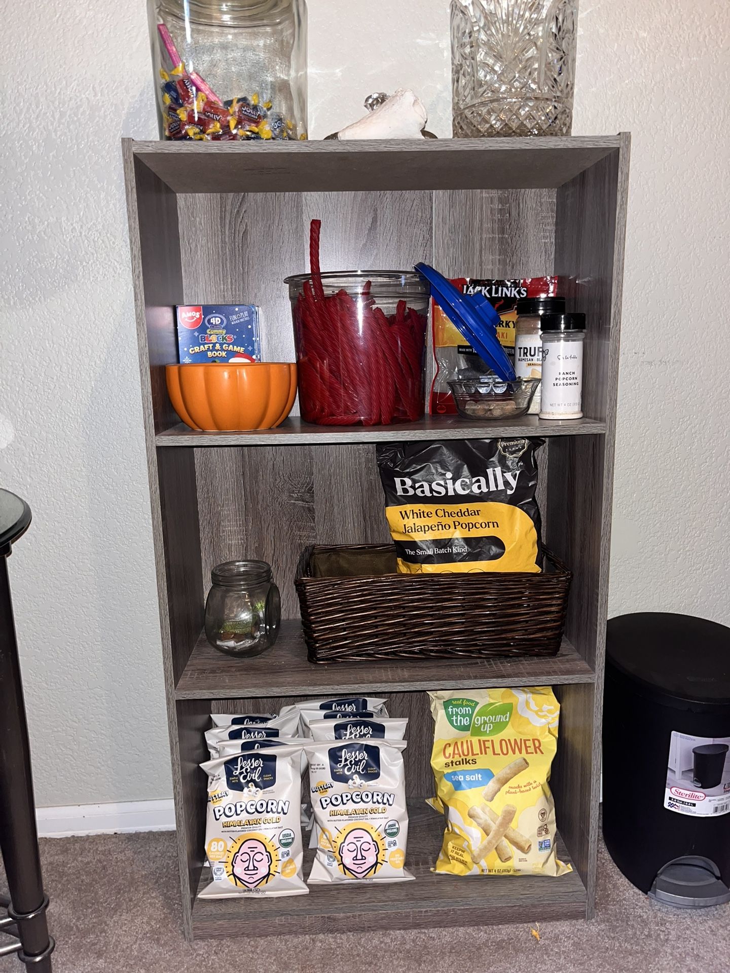 Grey Book Shelf