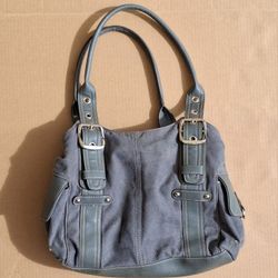 Grey simulated leather purse