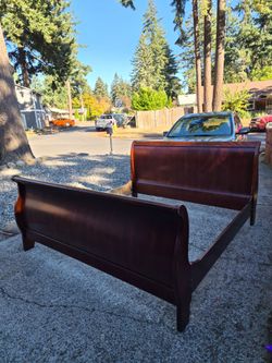 Solid Wood KING Sleigh Bed Frame