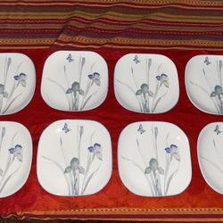 Set Of 23 Sango Quadrille Semi-Porcelain Joan Luntz #5306 Atrium Dinner Plates Floral Design (Read Description)