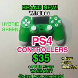 🎮 NEW Wireless PS4 Controller (Hybrid Green) w/ Cable