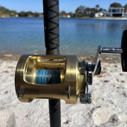 🐠 Preowned Shimano Tiagra 30W 2 Speed Reel & Like New Shimano Talavera Bluewater 7FT 20-40LB Rod🔥
