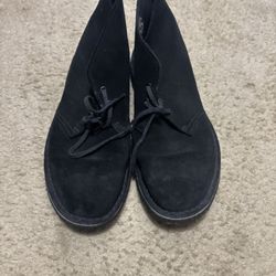 Clarks Desert Boots Mens 8.5 M Black Suede Chukka Ankle Shoes Classic