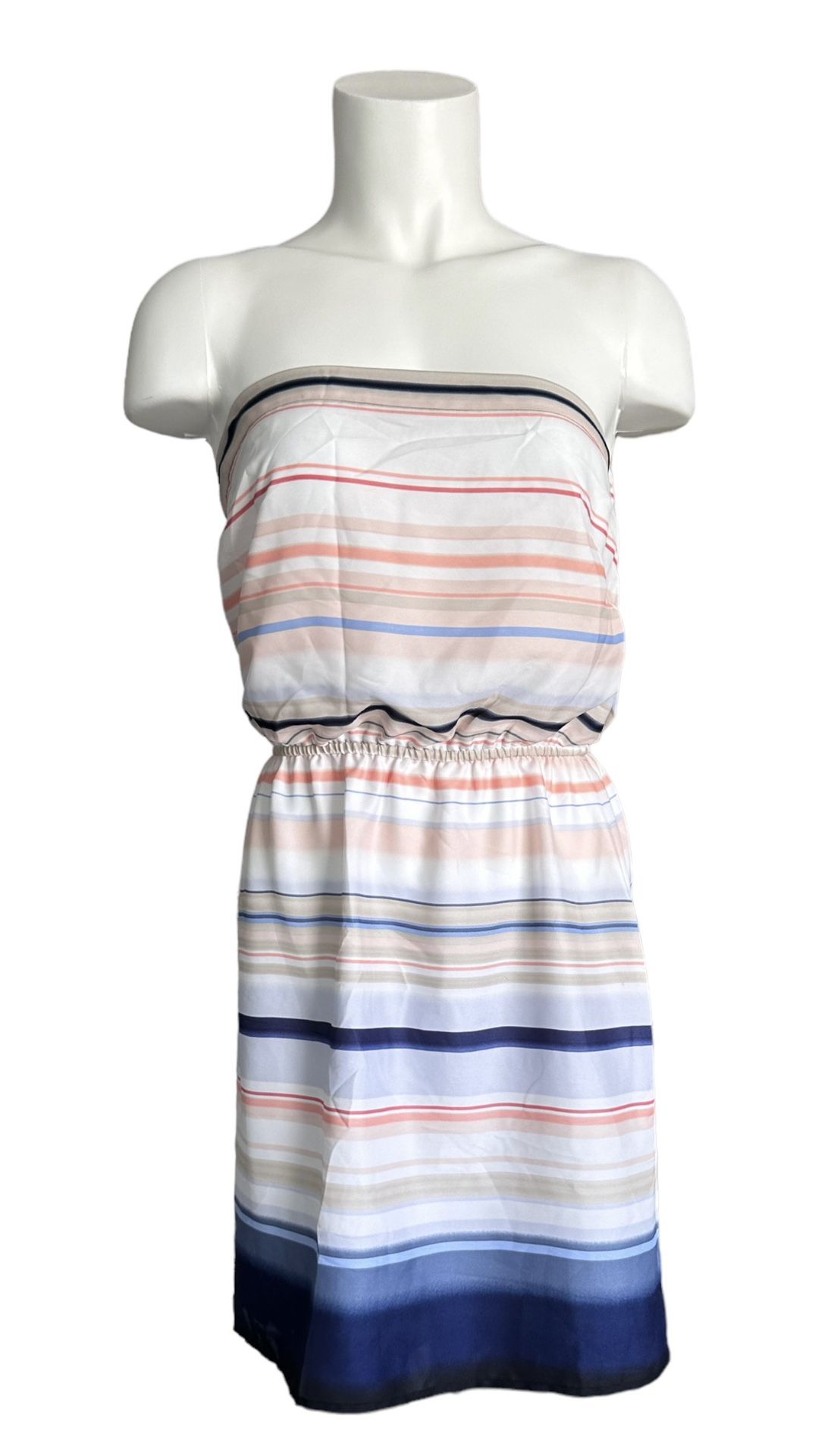 White House Black Market Women’s Strapless Stripe Blouson Mini Dress Size XS