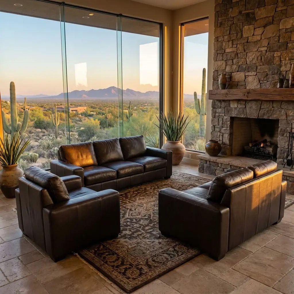 Free Delivery Flex steel Leather Couch Loveseat And Chair Set 