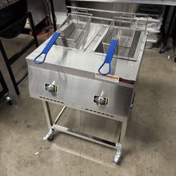 deep fryer / freidora de dos canastas de gas propano