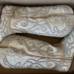 Corral White Glitter & Crystal Western Boots 