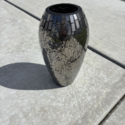 NEW 12” Silver Vase (Picking Up Other Colors; It Is All Silver Sparkly)