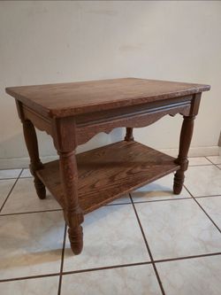 Antique Night Stand Side Table End Table Quartersawn Oak Wood Vintage Nightstand Ethan Allen Rectangle