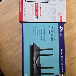 Surfboard SB8200 Modem & tplink AX1800 Dual Board Router