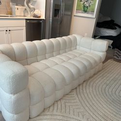White Boucle Couch 