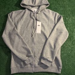 ALO Yoga Full Zip Hoodie Grey Size Large – Brand New