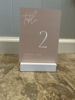 White Table Number Holders