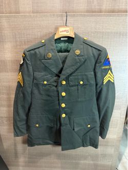 Vintage 1969 US Army Class A Dress Green Uniform 101st Airborne Sgt 38R Set