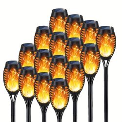 16 pack Solar Torch Lights, Solar Lamp Outdoor Flashing Flame Lamp