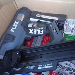 Flex 24 Volt 21 Degree Framing Nailer