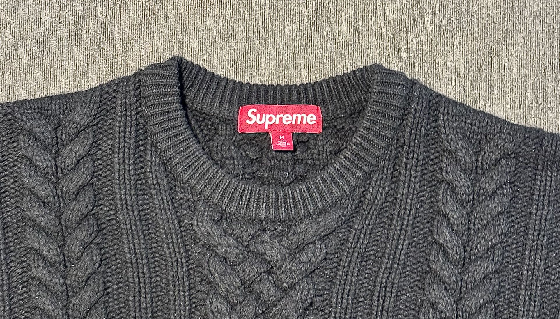 Supreme Appliqué Cable Knit Sweater