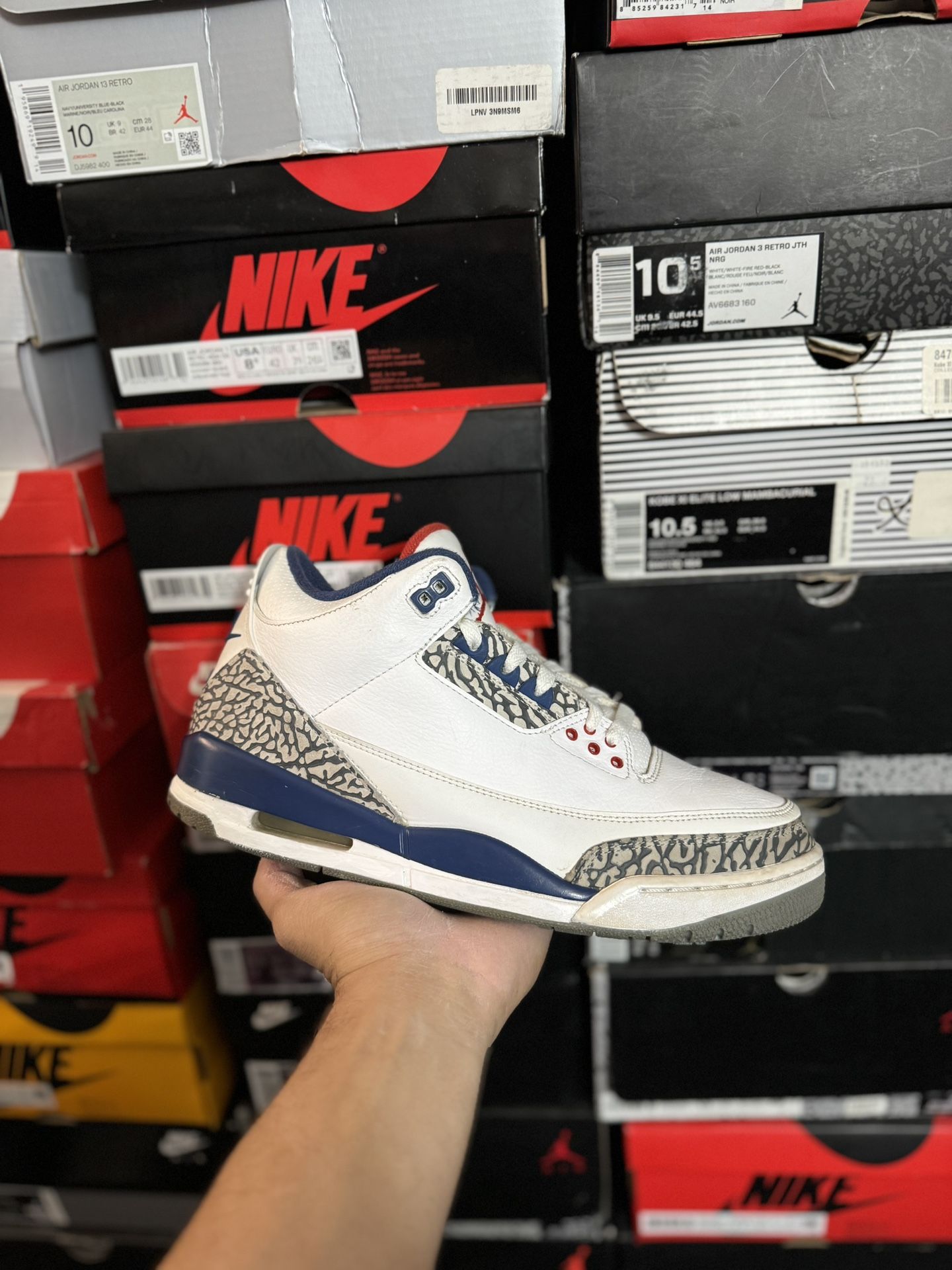 2016 Jordan True Blue 3s size 10 USED But Clean