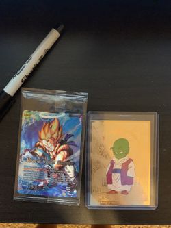 Dragon ball z cards rare gogeta card and rare denda card