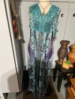 Apt 9 women’s sleeveless turquoise long maxi  dress 👗 Size XL