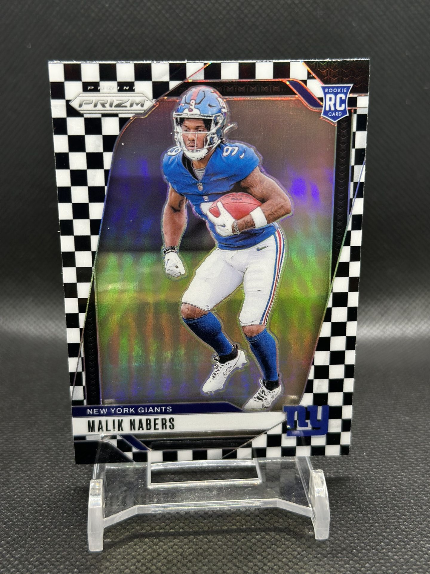 2024 Panini Prizm - Rookies Malik Nabers #370 Black & White Checker Prizm (RC)